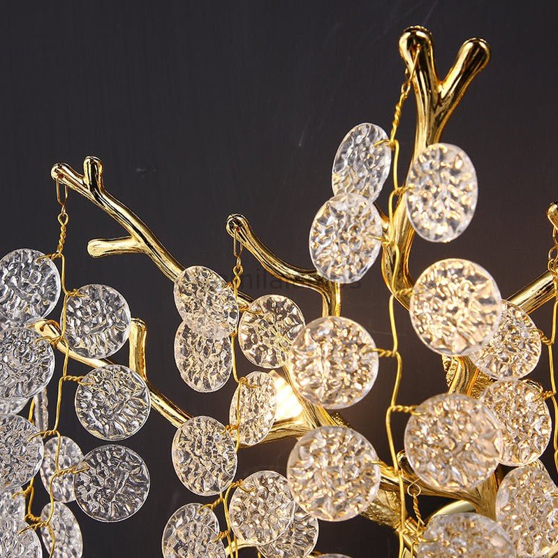 Bryce Modern Round Gold Clear Crystal Wall Sconce - Camilalamps - CAM1432 - 1