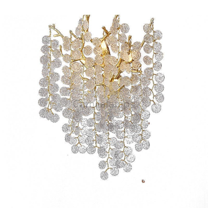 Bryce Modern Round Gold Clear Crystal Wall Sconce - Camilalamps - CAM1432 - 1