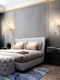 Bryce Modern Round Gold Clear Crystal Wall Sconce - Camilalamps - CAM1432 - 1