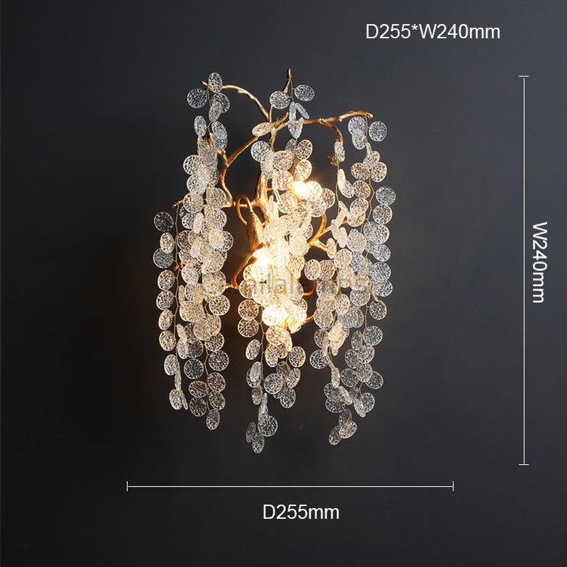 Bryce Modern Round Gold Clear Crystal Wall Sconce - Camilalamps - CAM1432 - 1
