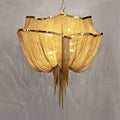 Alisa Luxury Double-Layer Aluminum Chain Tassel Chandelier - thebelacan