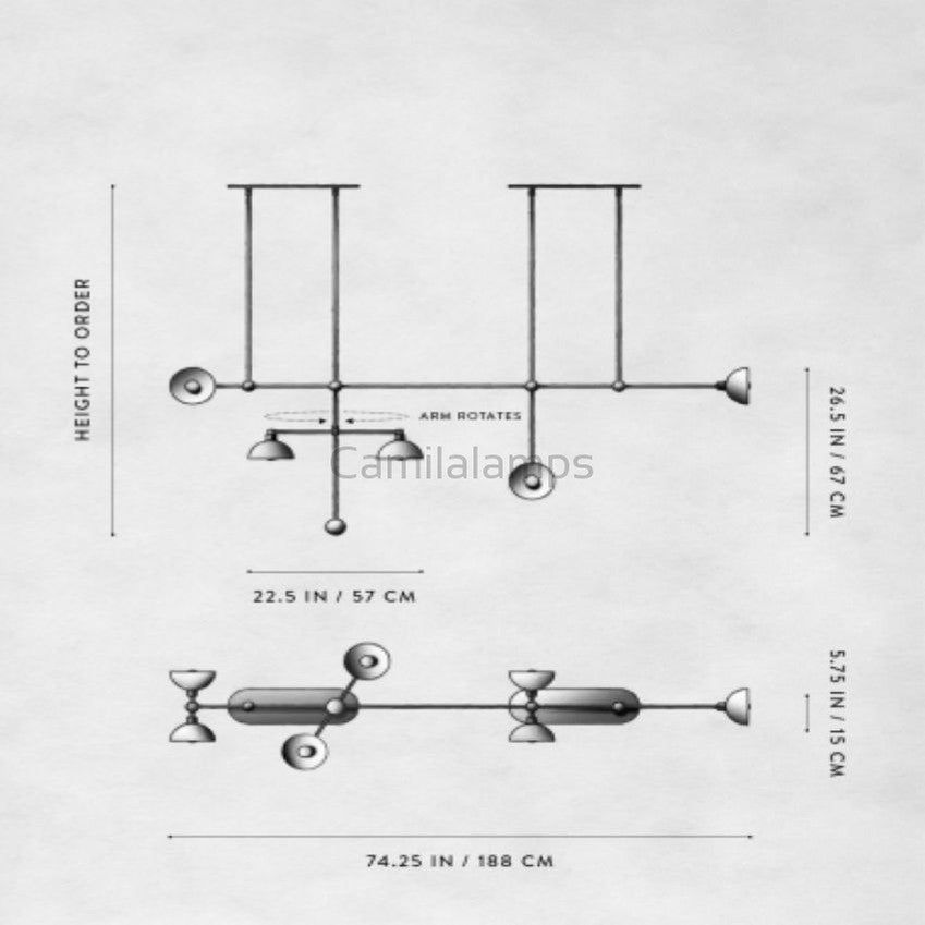 7 - Arms Modern Pendant - Camilalamps - CAA - 10001A5