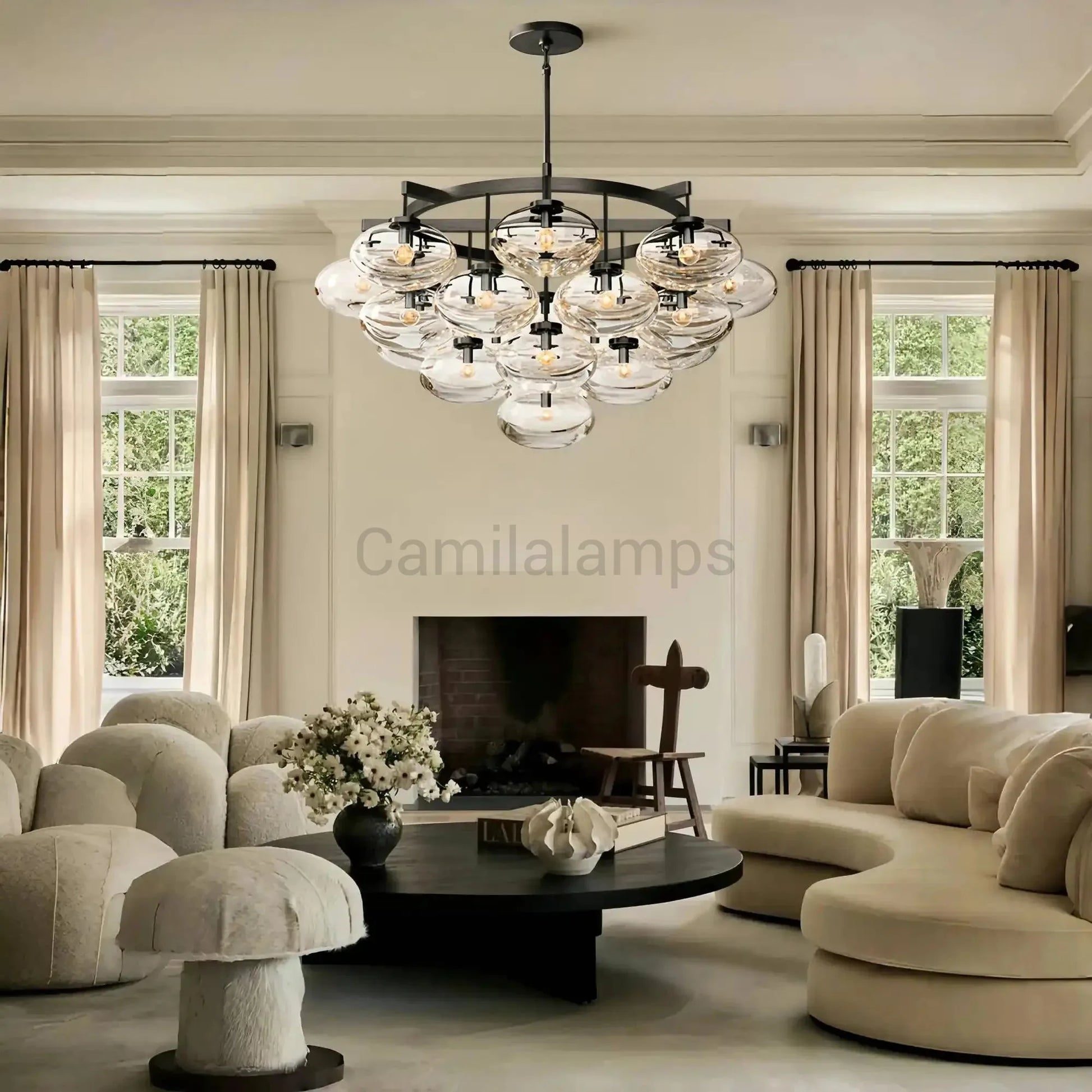 Cabretter Round Chandelier 36" 60" - Camilalamps - CA-Cabretter-Round-16