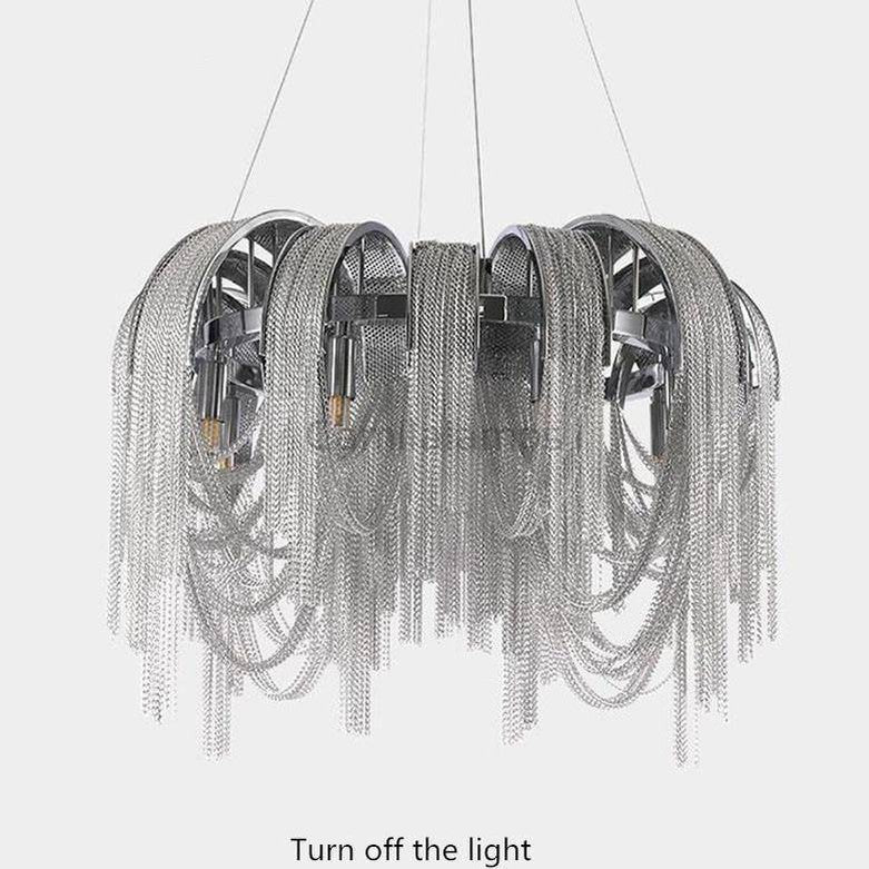 Cadena Aluminum Chain Tassel Chandelier - Camilalamps - 1138-11