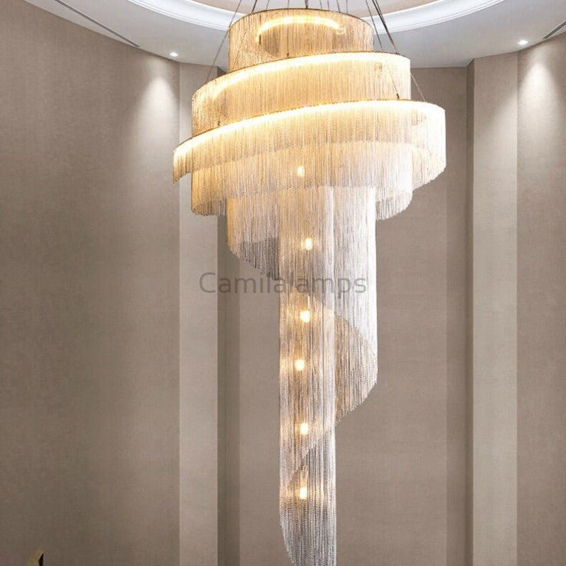 Cadena Chain Tassel Duplex Chandelier - Camilalamps - Caaa-11Z0011