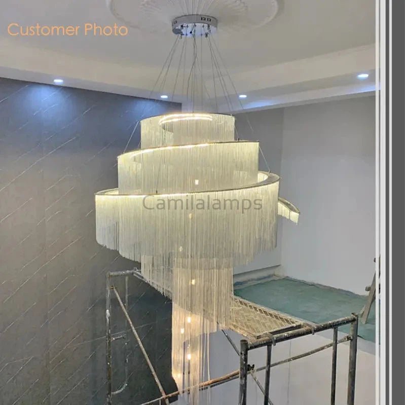 Cadena Chain Tassel Duplex Chandelier - Camilalamps - CAAA - 1Z0011