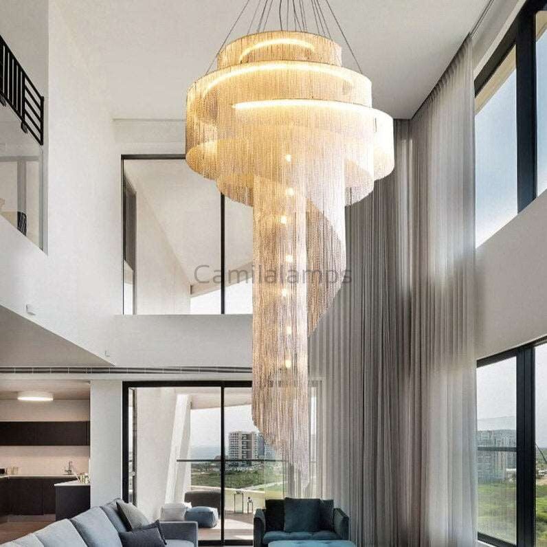 Cadena Chain Tassel Duplex Chandelier - Camilalamps - CAAA - 1Z0011