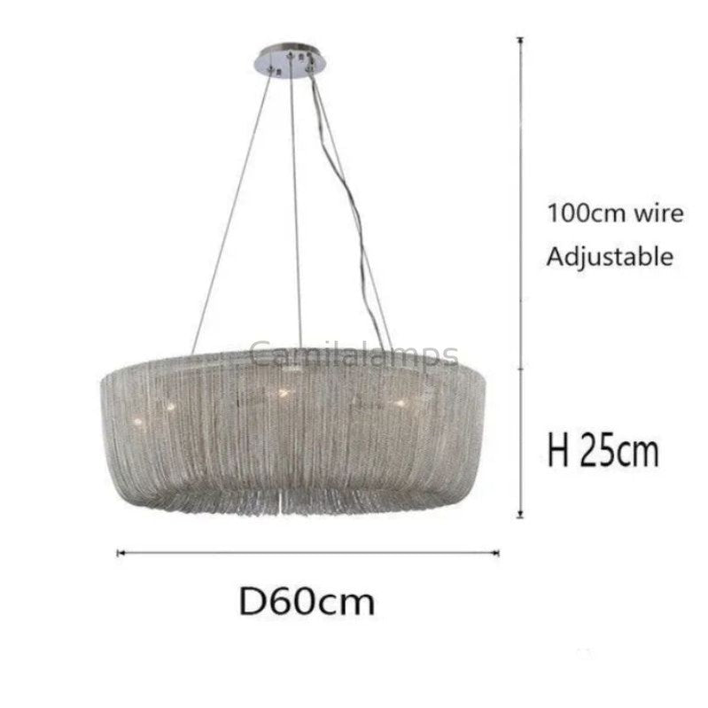 Cadenas Aluminum Chain Tassel Chandelier - Camilalamps - OL - AL1122 - C1948
