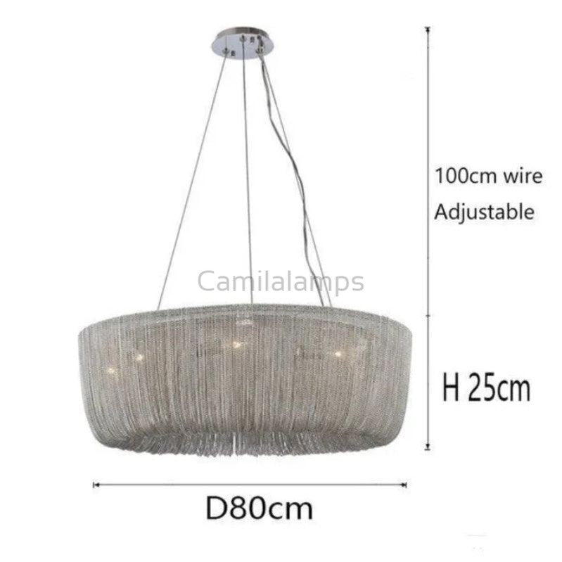 Cadenas Aluminum Chain Tassel Chandelier - Camilalamps - OL-1aL1122-1C1949