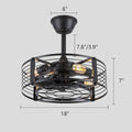 Cage Industrial Black Bladeless Ceiling Fan Light 18