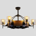 Caged Ceiling Fan with Lights Black Vintage Rustic Farmhouse Chandelier 38.5
