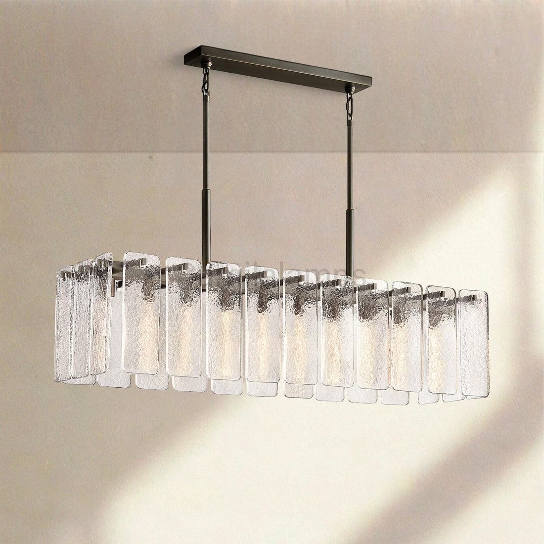 Calametta Glass Rectangular Chandelier 60" 72" - Camilalamps - CA-CALAM-GL-1