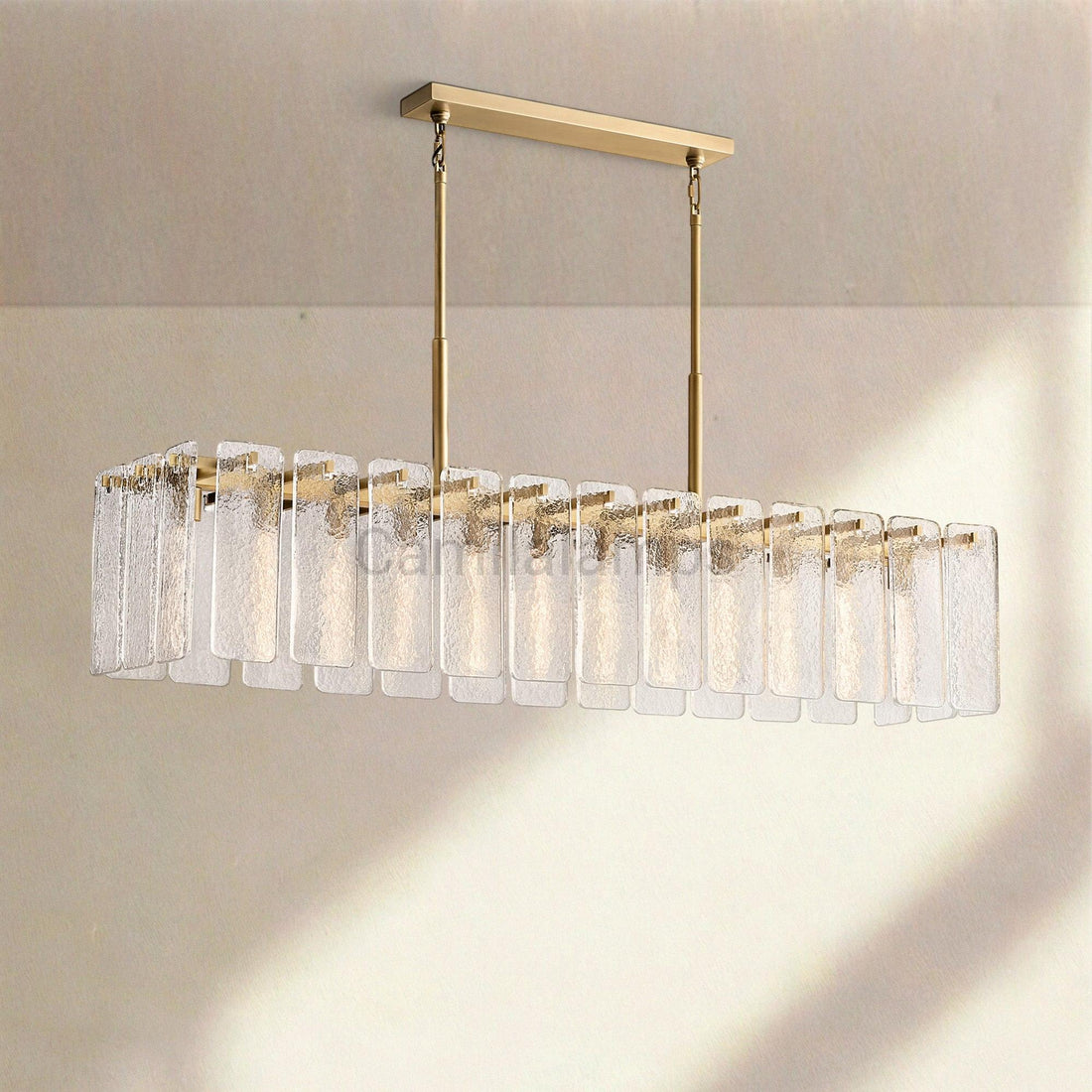 Calametta Glass Rectangular Chandelier 60" 72" - Camilalamps - CA-CALAM-GL-1