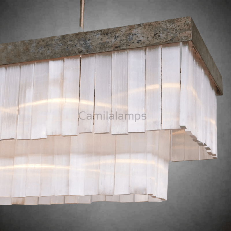 Cameron Rectangular Chandelier 49"59" - Camilalamps - Ca-12036H436