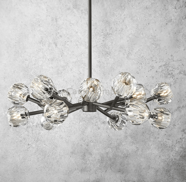 Camila Bille Cristal Round Chandelier 36" - Camilalamps - Ca-1Boule-1081-1003