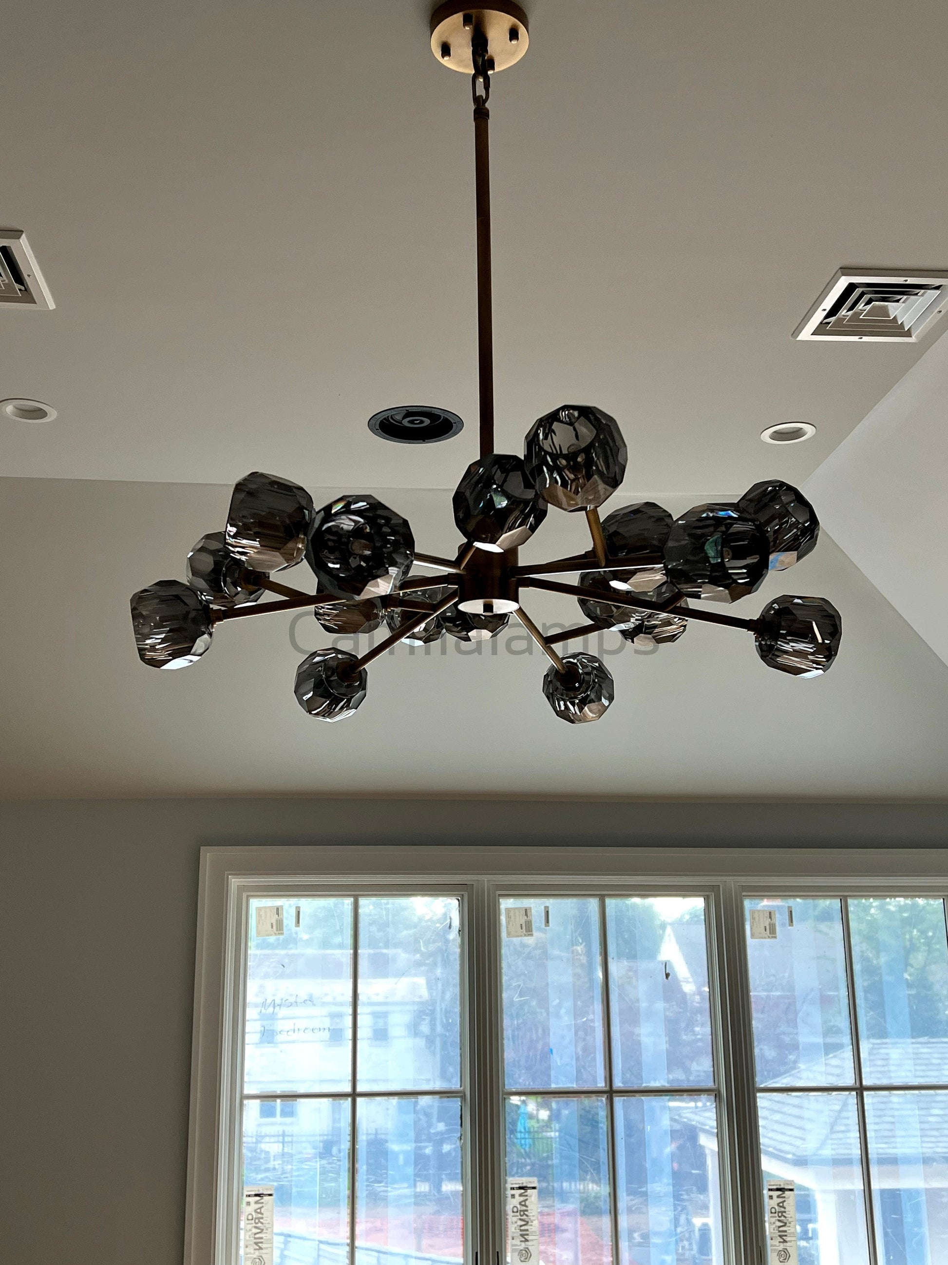 Camila Bille Cristal Round Chandelier 36" - Camilalamps - Ca-1Boule-1081-1003