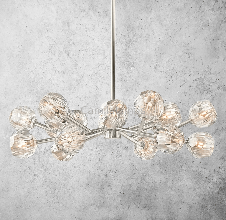 Camila Bille Cristal Round Chandelier 36" - Camilalamps - CA - Boule - 081 - 005