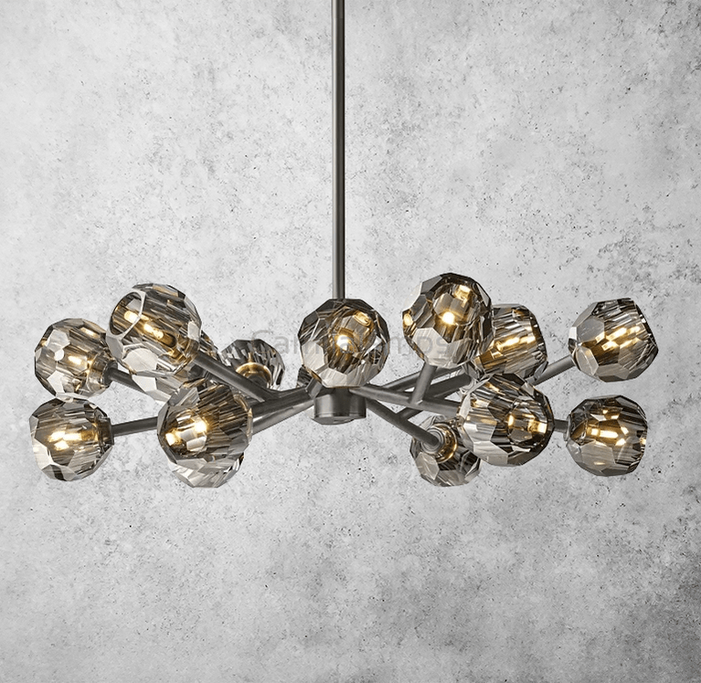 Camila Bille Cristal Round Chandelier 36" - Camilalamps - Ca-1Boule-1081-1004