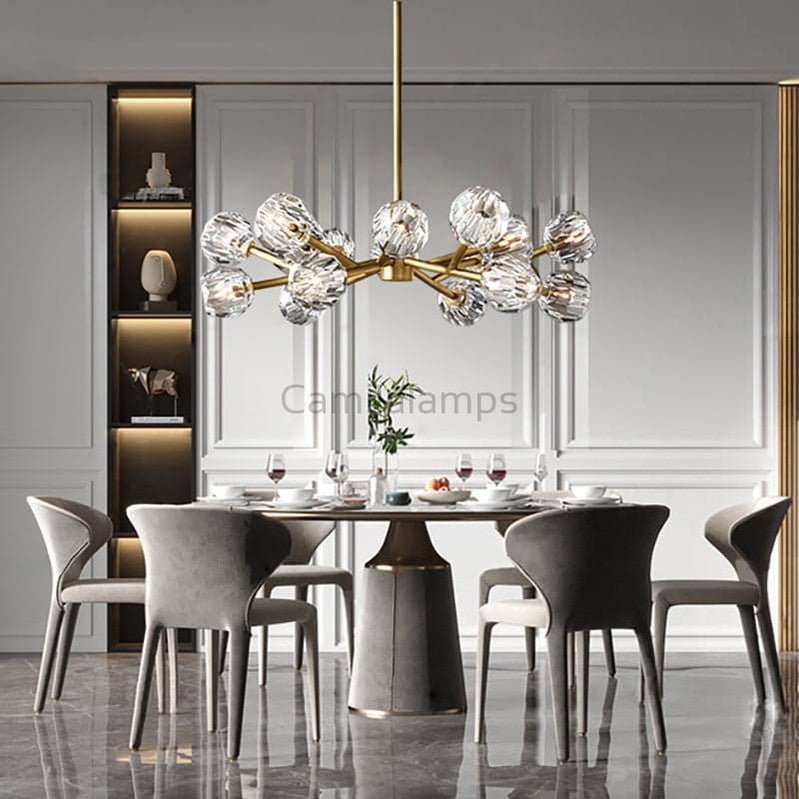 Camila Bille Cristal Round Chandelier 36" - Camilalamps - Ca-1Boule-1081-1002