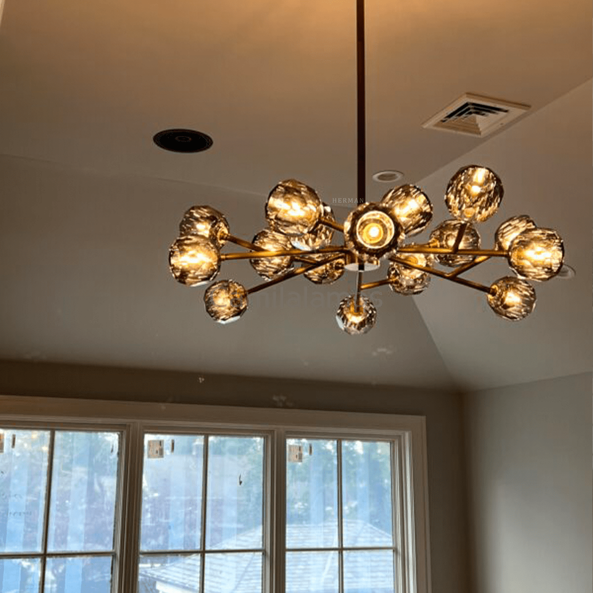 Camila Bille Cristal Round Chandelier 36" - Camilalamps - Ca-1Boule-1081-1002
