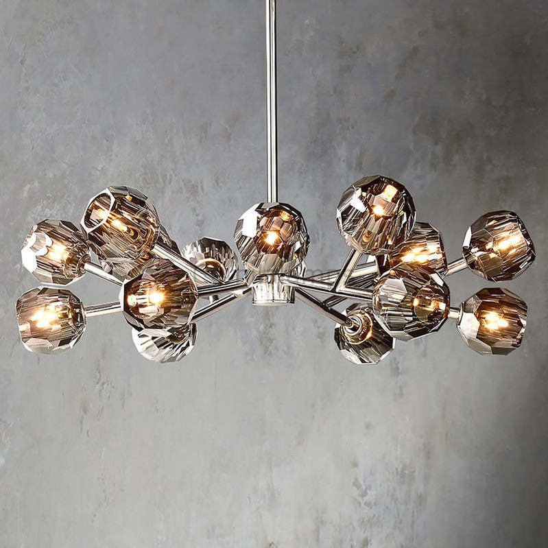 Camila Bille Cristal Round Chandelier 36" - Camilalamps - CA - Boule - 081 - 006
