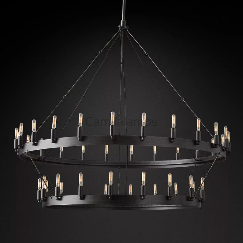 Camina Vintage Filament Two - tier Chandelier38''D 50''D 63''D 73''D - Camilalamps - CA - DL - KA009