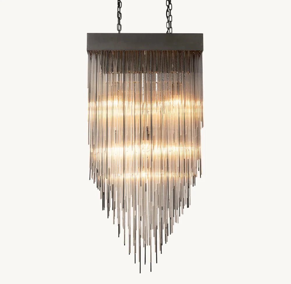 Cascade Glass Rectangular Chandelier 54" - Camilalamps - Cas-12