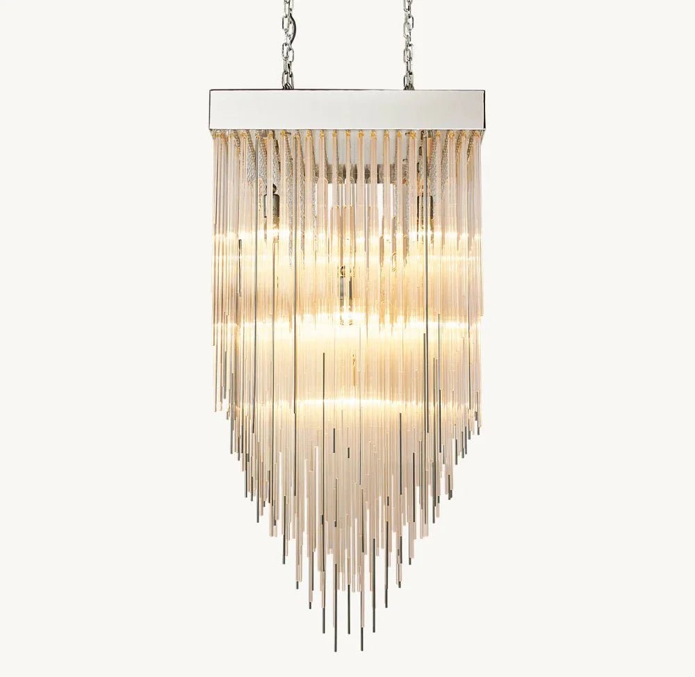 Cascade Glass Rectangular Chandelier 54" - Camilalamps - Cas-13