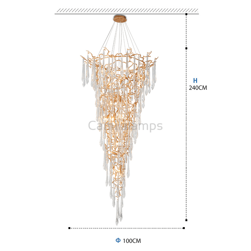 Cecily Crystal Branch Chandelier H 94.49" - Camilalamps - ILC0530