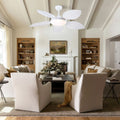 Ceiling Fan Palm Leaf Ceiling Fan 6 Speeds Reversible Ceiling Fans with Lights 48