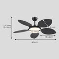 Ceiling Fan Palm Leaf Ceiling Fan 6 Speeds Reversible Ceiling Fans with Lights 48