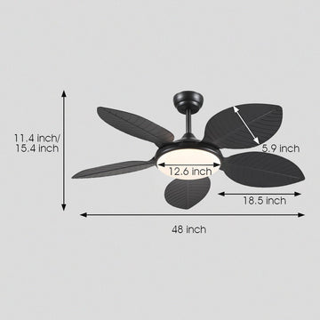 Ceiling Fan Palm Leaf Ceiling Fan 6 Speeds Reversible Ceiling Fans with Lights 48" - Camilalamps - CA - CFWL - 004