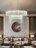Celestial Alabaster Round/Square Chandelier - Camilalamps - Celes - 1724 - Long - Brass - Three - 7