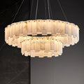 Celestial Alabaster Round/Square Chandelier - Camilalamps - Celes - 1724 - Long - Brass - Three - 7