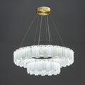 Celestial Alabaster Round/Square Chandelier - Camilalamps - Celes - 1724 - 2 lay - Brass - Three - 5