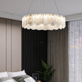 Celestial Alabaster Round/Square Chandelier - Camilalamps - Celes - 1724 - Long - Brass - Three - 7