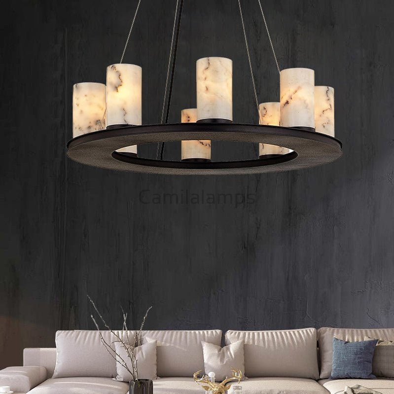 Centrum Alabaster Round Chandelier - Camilalamps - Centr - 1302 - 1
