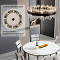 Chandelier for Dining Room, L35.4 Black Rectangle Crystal Chandelier Over Table, Modern 16 - Light Large Crystal Chandeliers Ceiling Light, Pendant Light Fixture for Kitchen Island Living Room - Camilalamps - B0CT8P57Z1
