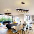 Chandelier for Dining Room, L35.4 Black Rectangle Crystal Chandelier Over Table, Modern 16 - Light Large Crystal Chandeliers Ceiling Light, Pendant Light Fixture for Kitchen Island Living Room - Camilalamps - B0CT8P57Z1