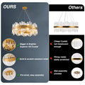 Chandelier for Dining Room, L35.4 Black Rectangle Crystal Chandelier Over Table, Modern 16 - Light Large Crystal Chandeliers Ceiling Light, Pendant Light Fixture for Kitchen Island Living Room - Camilalamps - B0CT8P57Z1