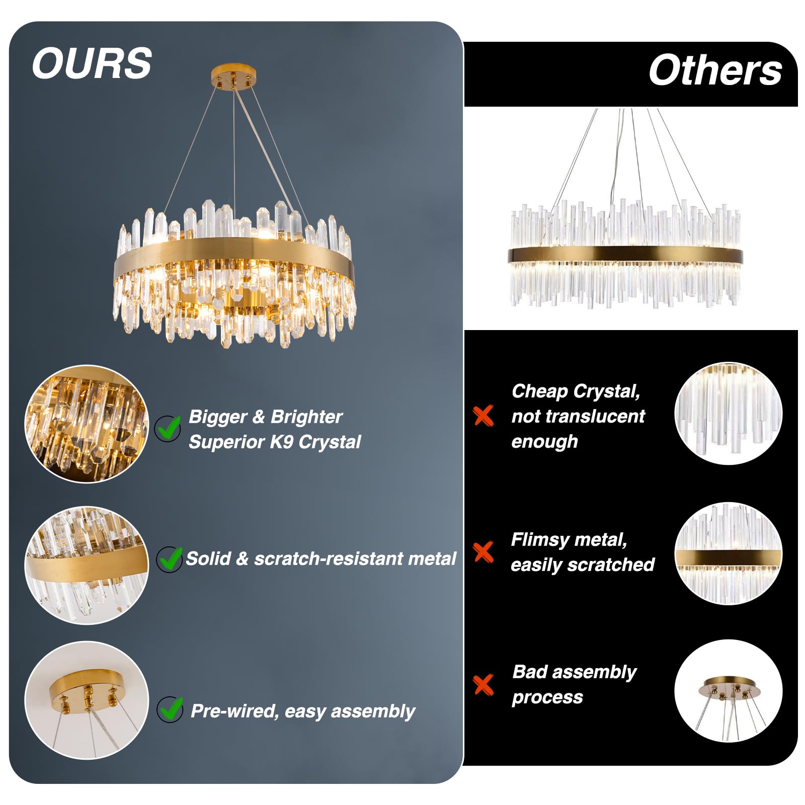 Chandelier for Dining Room, L35.4 Black Rectangle Crystal Chandelier Over Table, Modern 16 - Light Large Crystal Chandeliers Ceiling Light, Pendant Light Fixture for Kitchen Island Living Room - Camilalamps - B0CT8P57Z1