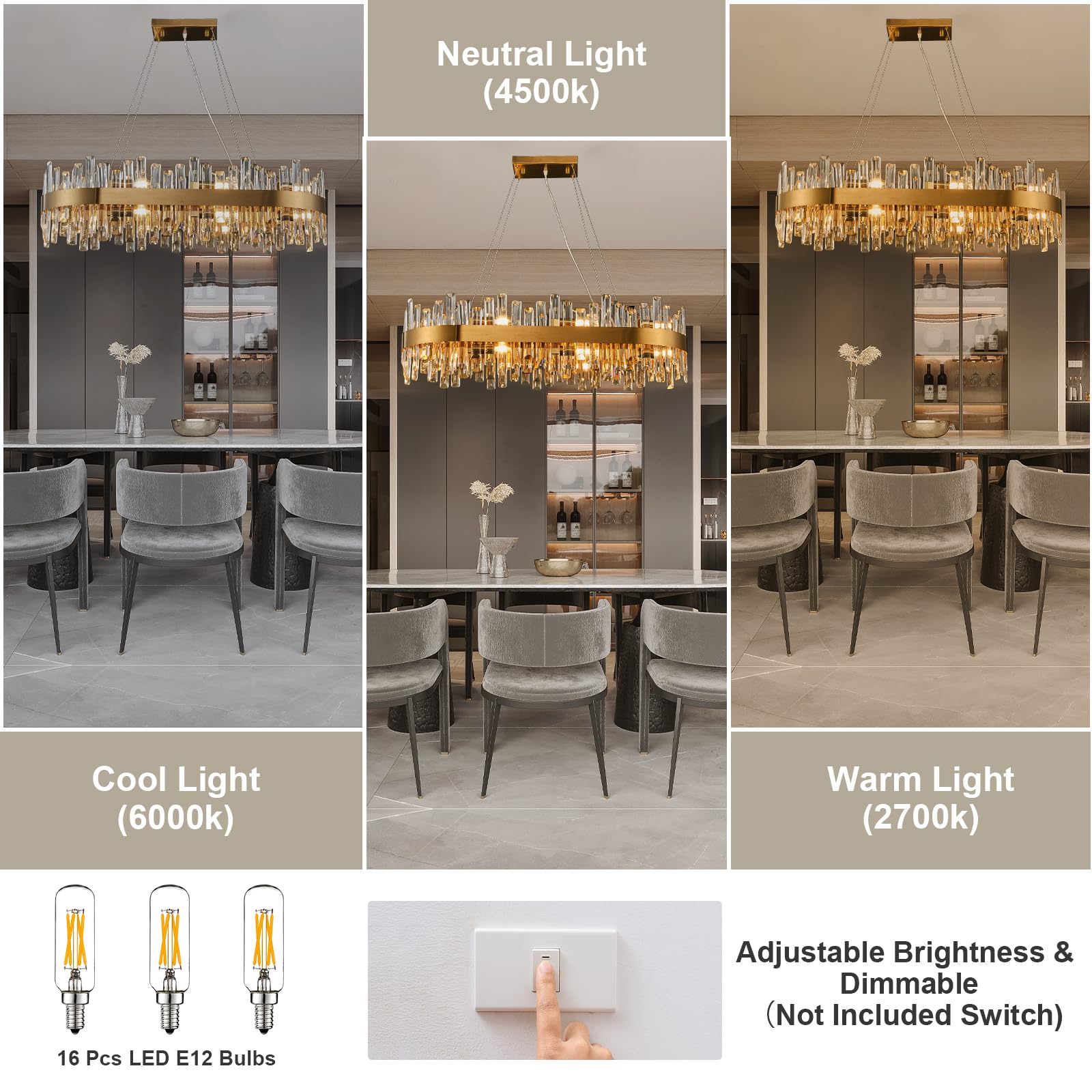 Chandelier for Dining Room, L35.4 Black Rectangle Crystal Chandelier Over Table, Modern 16 - Light Large Crystal Chandeliers Ceiling Light, Pendant Light Fixture for Kitchen Island Living Room - Camilalamps - B0CT8P57Z1