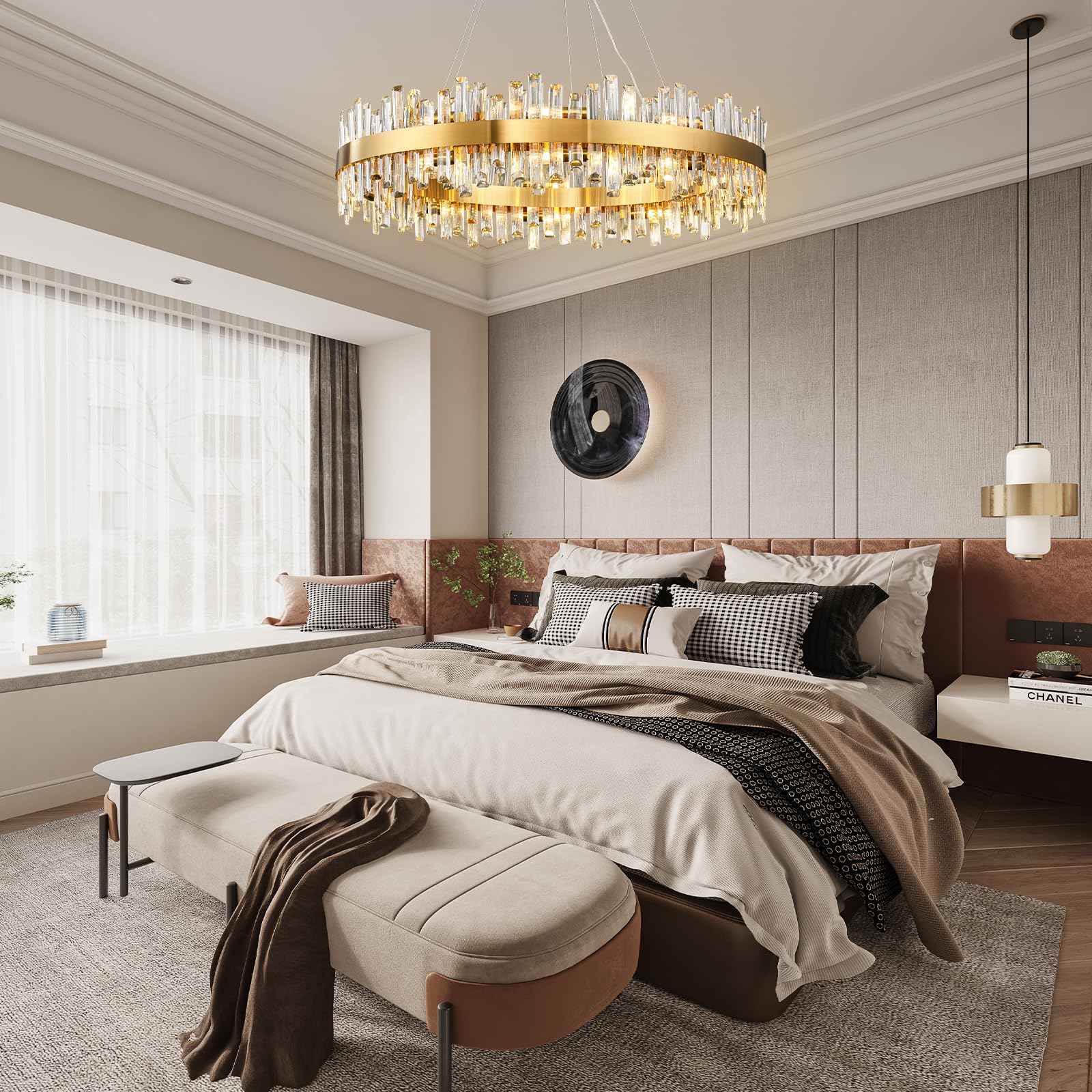 Chandelier for Dining Room, L35.4 Black Rectangle Crystal Chandelier Over Table, Modern 16 - Light Large Crystal Chandeliers Ceiling Light, Pendant Light Fixture for Kitchen Island Living Room - Camilalamps - B0CT8P57Z1