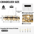 Chandelier for Dining Room, L35.4 Black Rectangle Crystal Chandelier Over Table, Modern 16 - Light Large Crystal Chandeliers Ceiling Light, Pendant Light Fixture for Kitchen Island Living Room - Camilalamps - B0CT8P57Z1