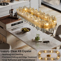 Chandelier for Dining Room, L35.4 Black Rectangle Crystal Chandelier Over Table, Modern 16 - Light Large Crystal Chandeliers Ceiling Light, Pendant Light Fixture for Kitchen Island Living Room - Camilalamps - B0CT8P57Z1