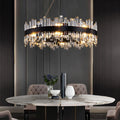Chandelier for Dining Room, L35.4 Black Rectangle Crystal Chandelier Over Table, Modern 16 - Light Large Crystal Chandeliers Ceiling Light, Pendant Light Fixture for Kitchen Island Living Room - Camilalamps - B0D69ZSZTM