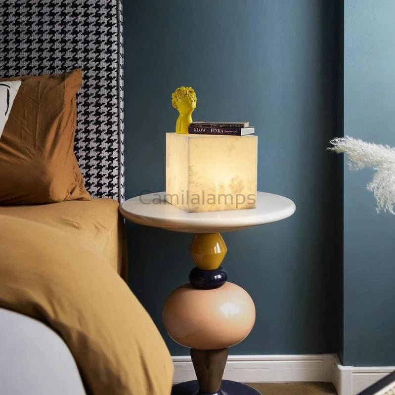 Charlene Marble Cubic Table Lamp - Camilalamps - MASN - 2