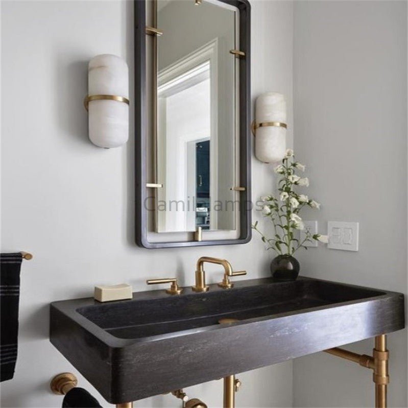 Charlene Marble Mirror Front Wall Sconce - Camilalamps - WASM - 1