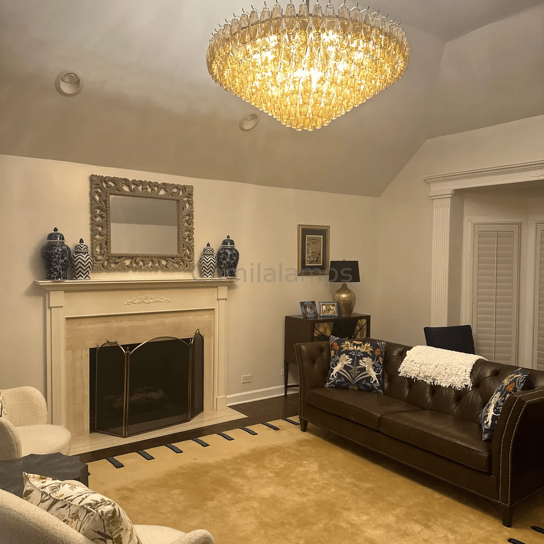 Chiaravalle Glass Modern Tiered Round Chandelier - Camilalamps - CAM1289