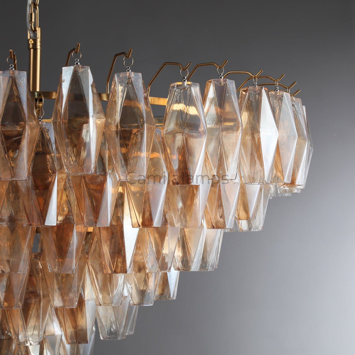 Chiaravalle Glass Modern Tiered Round Chandelier - Camilalamps - CAM1289